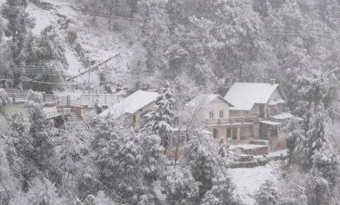 Snow-covered landscape in the mountains