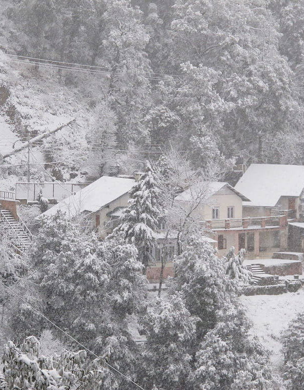 Snow-covered landscape in the mountains