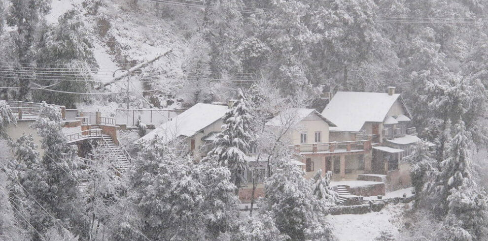 Snow-covered landscape in the mountains